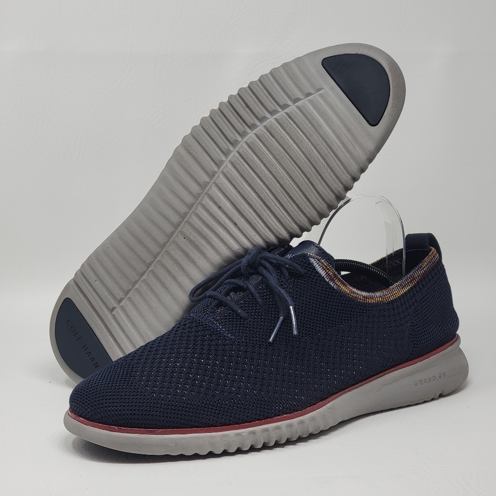Cole Haan ZeroGrand Shoes Mens Size 12 M Navy Knit Oxford Lightweight Pre-owned